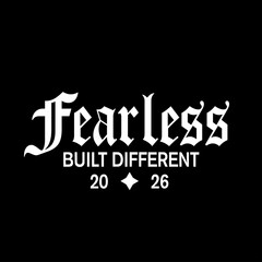 fearless built different bold motivational typography for modern streetwear © Meli