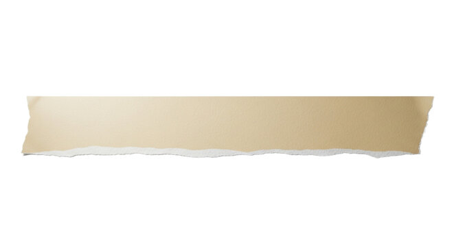A single horizontal strip of light brown paper with rough, torn bottom edge and clean top edge, isolated on white.