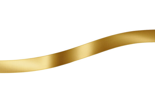 Long smooth golden satin ribbon wave