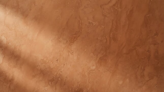 Abstract close-up of a reddish-brown textured surface with subtle light and shadow variations, resembling an earthy wall or desert ground.