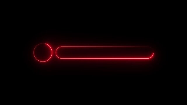 glowing neon Lower third title bar icon isolated on black background, name plate banner icon, text bar reveal, professional broadcast title strip. Suitable for content information and broadcasting.
