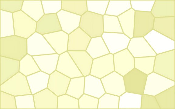 Soft pastel yellow geometric mosaic pattern with irregular polygons and stained glass look.