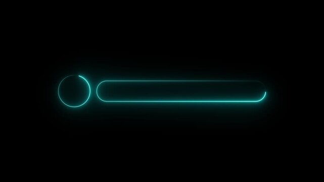 glowing neon Lower third title bar icon isolated on black background, name plate banner icon, text bar reveal, professional broadcast title strip. Suitable for content information and broadcasting.
