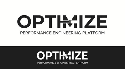 Obraz premium OPTIMIZE logo design optimization wordmark logo with a hidden adjustment