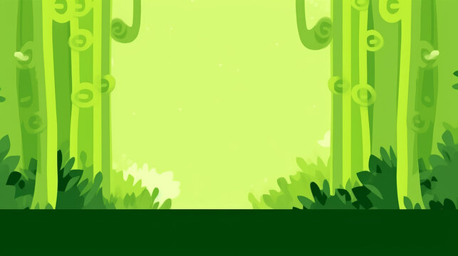 Green forest landscape background, backdrop