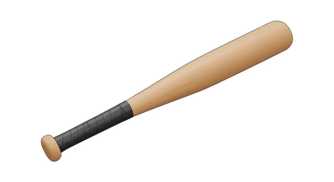 Professional wooden baseball bat with textured grip