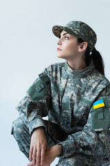 Obraz premium Celebrating strength and resilience in Ukrainian military pride on Independence Day