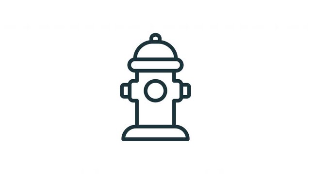 Fire Hydrant Animated Icon With Alpha Channel. Emergency Water Supply And Firefighting Equipment Motion Graphic. Safety And Urban Infrastructure. On Transparent Background