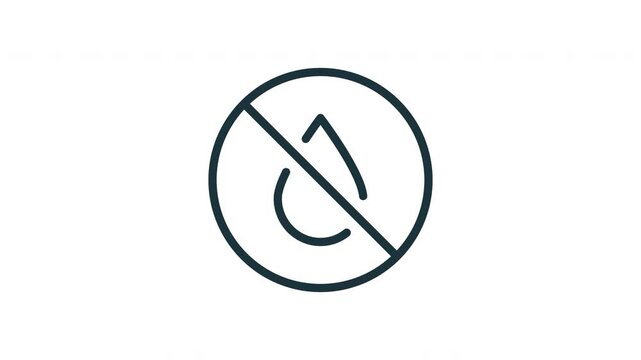 Waterproof Protection Animated Icon With Alpha Channel. Water Resistance And Moisture Barrier Motion Graphic. Anti-Leakage And Durability Assurance. On Transparent Background