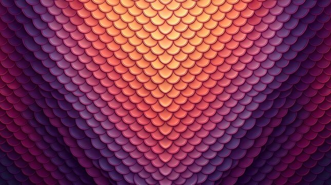 Abstract background featuring a vibrant gradient of orange and purple colors with a repeating geometric scale pattern