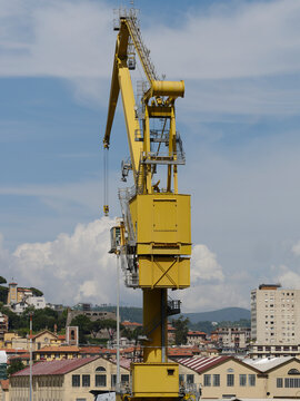 big crane in a shipyard in La Spezia, Italy
