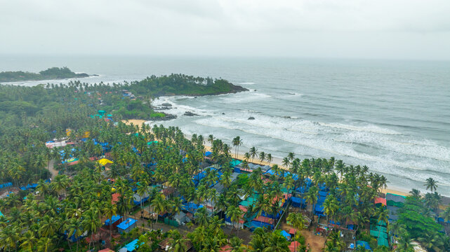 Palolem Beach coastline aerial view
Drone view of Palolem Beach, Goa