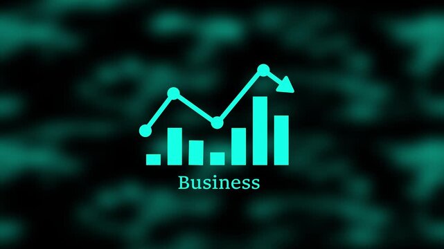 Business growth and decline graph animation: financial market fluctuations and economic performance data visualization