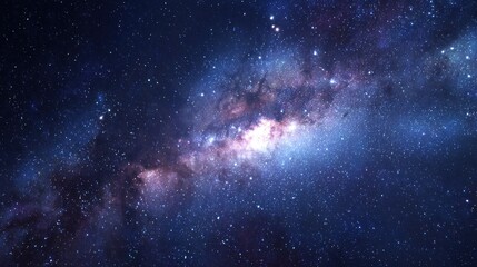 Fototapeta premium Vibrant milky way galaxy displaying celestial bodies in deep space