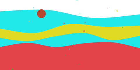 Obraz premium Abstract colorful wave pattern with scattered small dots