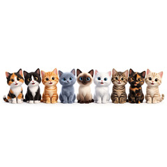 Fototapeta premium Adorable charming small kitten figurine collection display