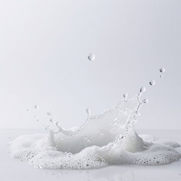 Celtic Art Splash Ecology. White Water Splash And Drop Against A Light Background