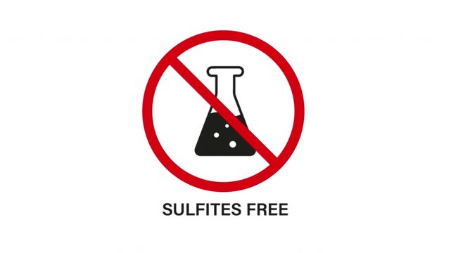 Chemical-Free Beaker Solid Animated Icon With Alpha Channel. Sulfites-Free, Non-Toxic, And Safe Product Silhouette Motion Graphic. Health-Conscious Labeling. On Transparent Background