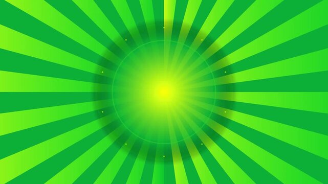 Vibrant green sunburst background with a glowing center circle for retro promo codes and flashy abstract designs