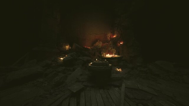 Burning wreck on quiet road, soft ember glow and drifting smoke evoke solitude and desolation with cinematic lowlight textures and scattered rubble