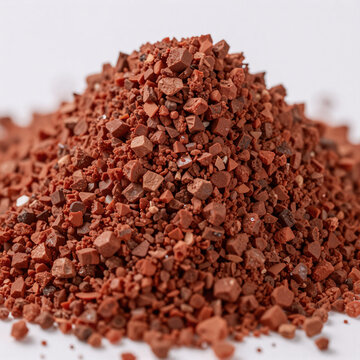 Low Poly Texture Yield. Close-Up Of Red Granular Potassium Chloride Fertilizer