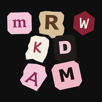 Colorful wooden letter blocks spelling mrdwamk