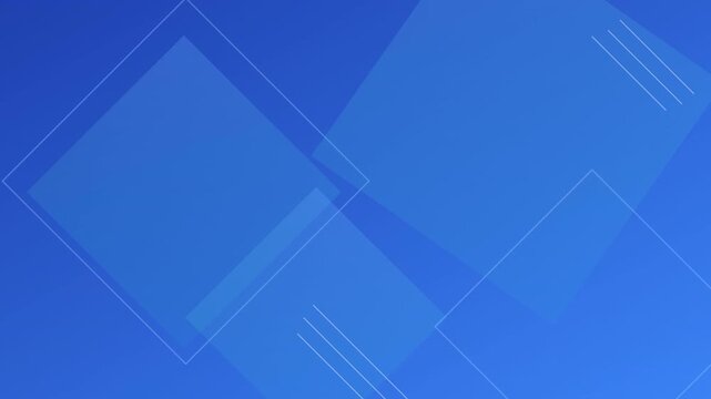 Blue geometric background with overlapping squares. Abstract digital tech pattern.