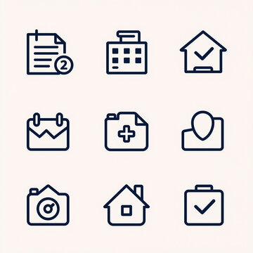 Soft Shading Insurance Lifebuoy. Describe Icons Representing Various Insurance Concepts
