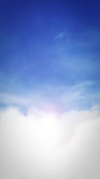 Blue Sky Background With Clouds Loopable Vertical Animation
Looped vertical animation of an elegant relaxing heaven sky background, with realistic clouds and smoke shapes quietly moving on blue sky