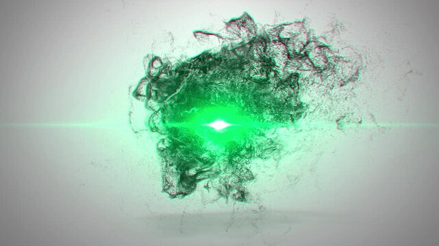 Abstract animation of glowing particles flowing along a dynamic trail path, forming light streaks against a dark background, ideal for technology, gaming, and creative branding projects. Seamless moti