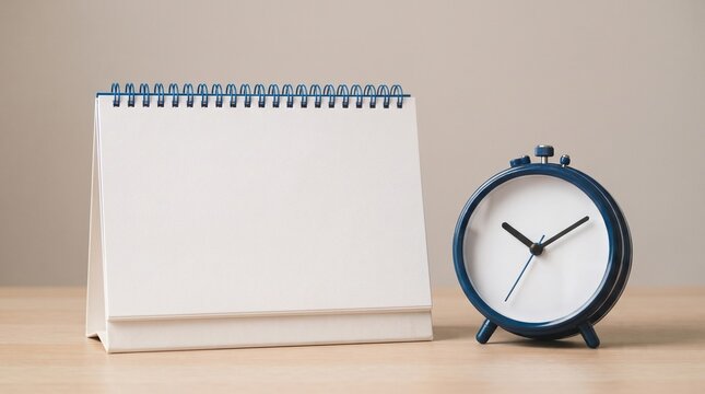 Template serves for black friday. White blank desk calendar on a table. Mockup for business planning and scheduling. Blank paper calendar mockup on pastel background.