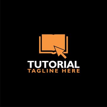 Tutorial logo icon isolated on black background
