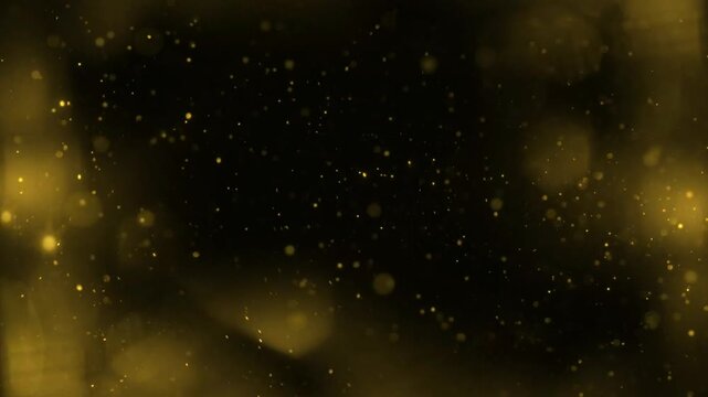 Sale ends today text animation overlay featuring golden glowing particles floating against dark abstract background with bokeh lighting effects video displays text announcement