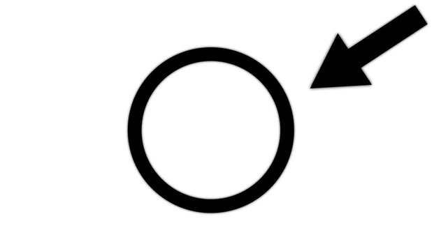 circle spotted with arrow highlight icon animation on green white background