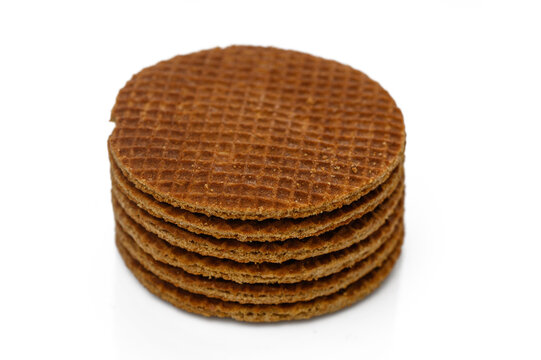 Deliciously stacked caramel waffles inviting sweet indulgence at your favorite snack time