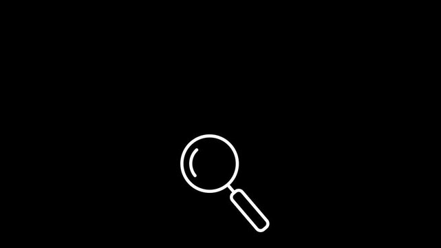 Minimalist magnifying glass animation, search and discovery concept, smooth line for ui/ux find