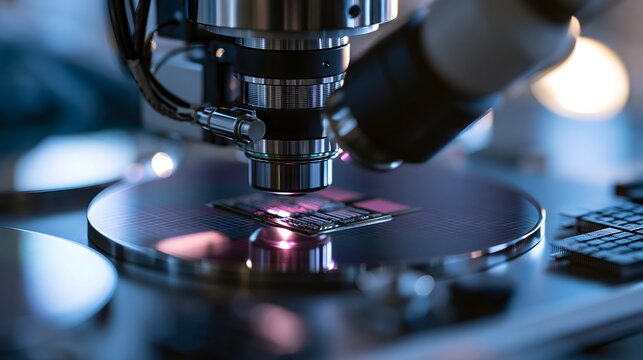 Optische Wafer-Inspektion in moderner Halbleiterfertigung mit Pr&auml;zisionsrobotik