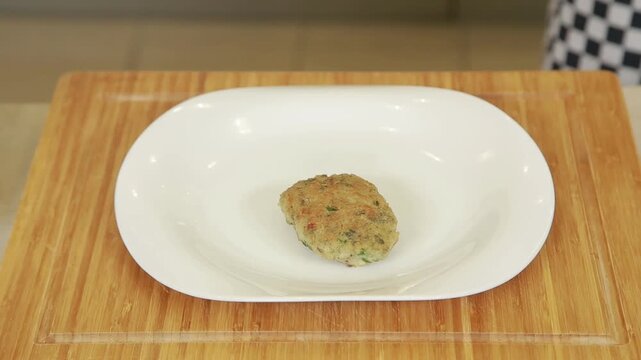 Chef plates homemade fish patties
