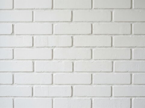 Close up of white brick wall texture with smooth surface with surface consistent