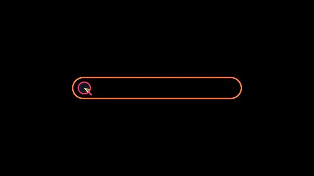 Animated search bar with magnifying glass icon for website and interface.