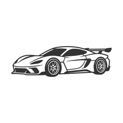 Naklejka premium Isolated sports car illustration on transparent background