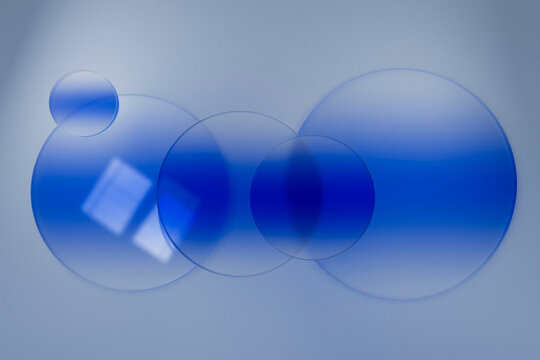 Abstract Blue Glass Orbs