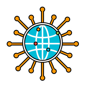 Global Spread Network Icon Illustration