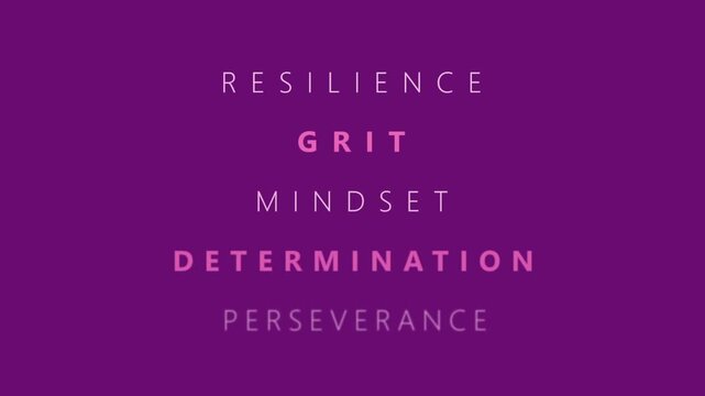 Kinetic Typography Video of Motivational Mindset Words on Purple