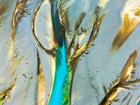 Abstract Aerial-Gold and Turquoise