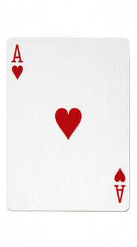 Ace of Hearts playing card isolated on dark surface