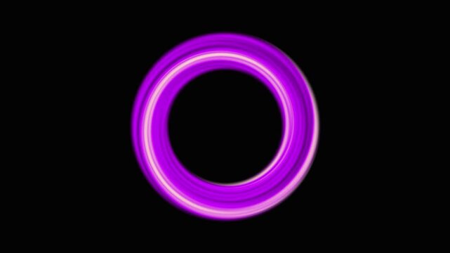 Glowing purple rings in sequential motion against a dark background with subtle light flares