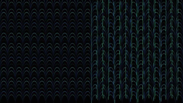 Abstract binary code grid pattern with dark blue glowing segments moving slowly in a seamless loop