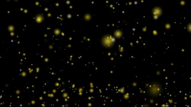 Dust Particles flying against black background. Snowflakes overlay isolated on chroma key footage, abstract dust fail video with black background
