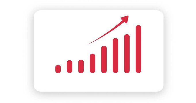 Red Rising Business Growth Chart With Upward Arrow Showing Success And Financial Progress